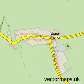Street map sample of Upper Shelton, Bedfordshire