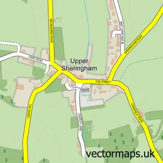 Street map sample of Upper Sheringham, Norfolk