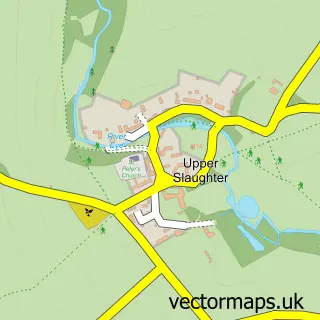 Street map sample of Upper Slaughter, Gloucestershire