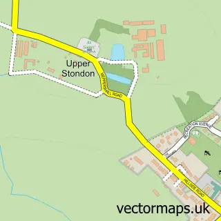 Street map sample of Upper Stondon, Bedfordshire