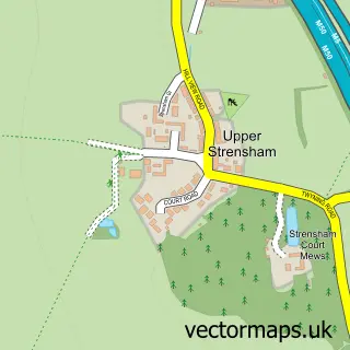 Street map sample of Upper Strensham, Worcestershire