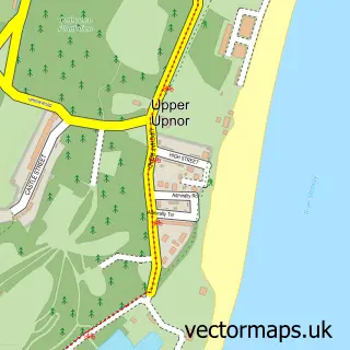 Street map sample of Upper Upnor, Kent
