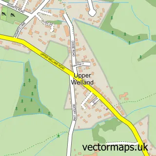 Street map sample of Upper Welland, Worcestershire