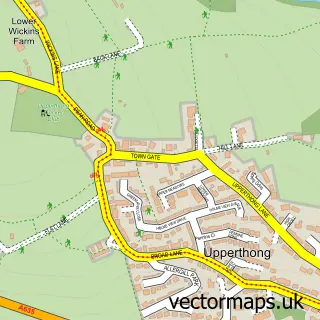 Street map sample of Upperthong, West Yorkshire