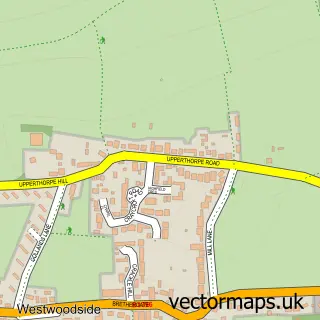 Street map sample of Upperthorpe, Lincolnshire