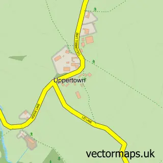 Street map sample of Uppertown, Derbyshire