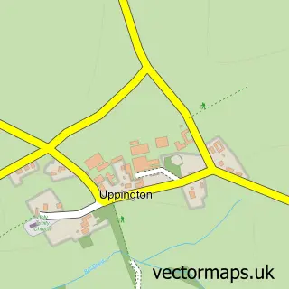 Street map sample of Uppington, Shropshire