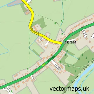 Street map sample of Upstreet, Kent