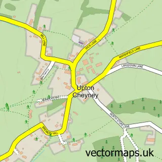 Street map sample of Upton Cheyney, Gloucestershire