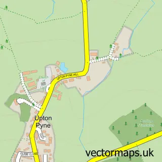 Street map sample of Upton Pyne, Devon