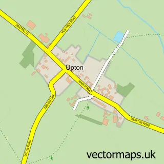 Street map sample of Upton, Nottinghamshire