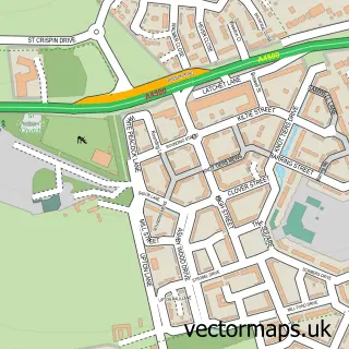 Street map sample of Upton, Northamptonshire