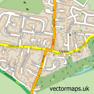 Street map sample of Upton, West Yorkshire