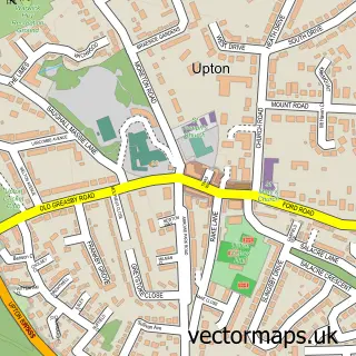 Street map sample of Upton, Merseyside