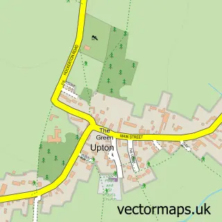 Street map sample of Upton, Nottinghamshire