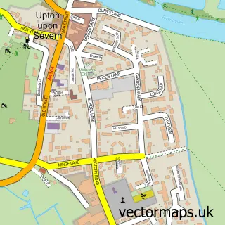 Street map sample of Upton-upon-Severn, Worcestershire