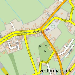 Street map sample of Upwell, Norfolk