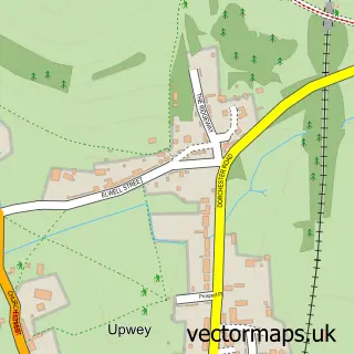 Street map sample of Upwey, Dorset