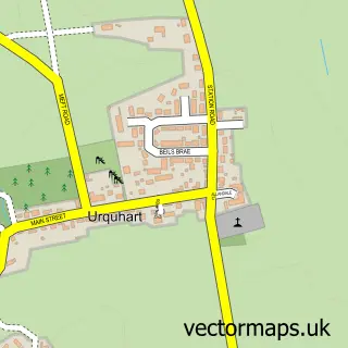 Street map sample of Urquhart, Moray