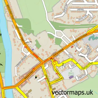Street map sample of Usk, Gwent