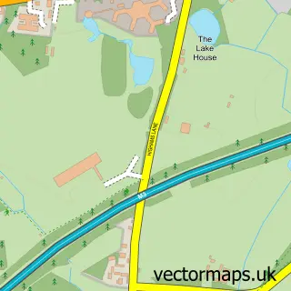Street map sample of Valley End, Surrey