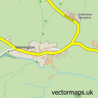 Street map sample of Vennington, Shropshire