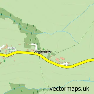 Street map sample of Virginstow, Devon