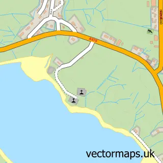 Street map sample of Voe, Shetland