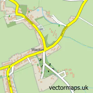 Street map sample of Wacton, Norfolk