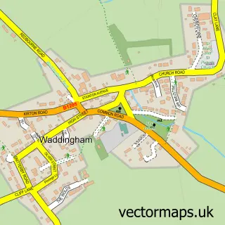 Street map sample of Waddingham, Lincolnshire