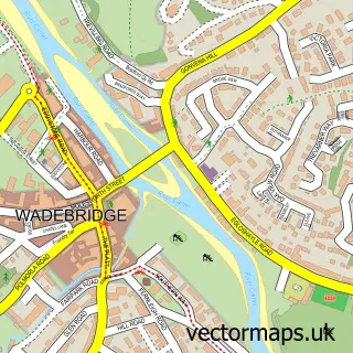 Street map sample of Wadebridge, Cornwall