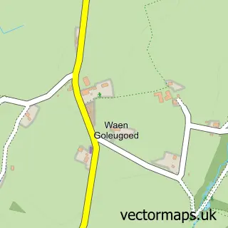 Street map sample of Waen, Clwyd