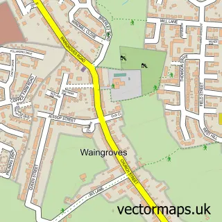 Street map sample of Waingroves, Derbyshire