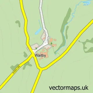 Street map sample of Waitby, Cumbria