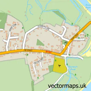 Street map sample of Walberswick, Suffolk
