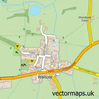 Street map sample of Walcote, Leicestershire
