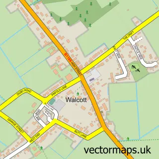 Street map sample of Walcott, Lincolnshire