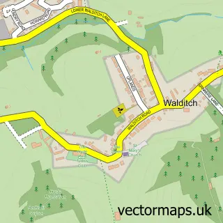 Street map sample of Walditch, Dorset
