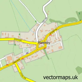 Street map sample of Walesby, Lincolnshire