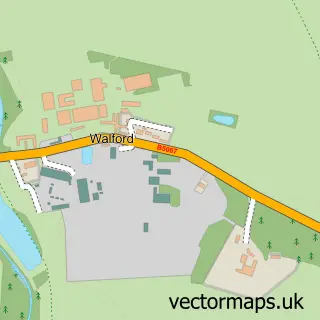 Street map sample of Walford, Shropshire