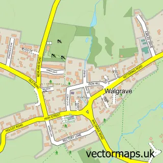 Street map sample of Walgrave, Northamptonshire