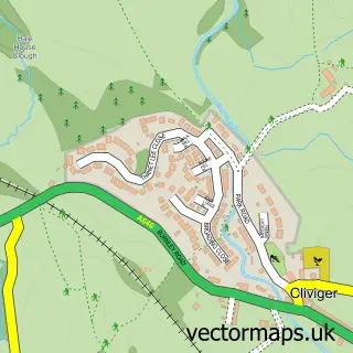 Street map sample of Walk Mill, Lancashire