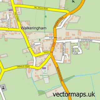 Street map sample of Walkeringham, Nottinghamshire