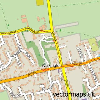 Street map sample of Walkington, East Riding of Yorkshire