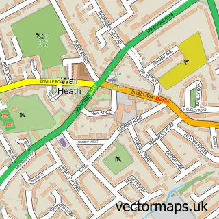 Street map sample of Wall Heath, West Midlands