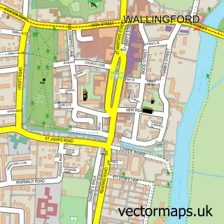 Street map sample of Wallingford, Oxfordshire