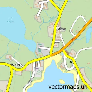 Street map sample of Walls, Shetland