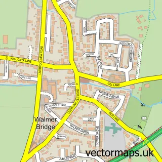 Street map sample of Walmer Bridge, Lancashire