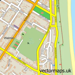 Street map sample of Walmer, Kent