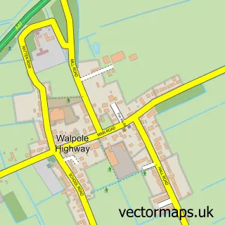 Street map sample of Walpole Highway, Norfolk